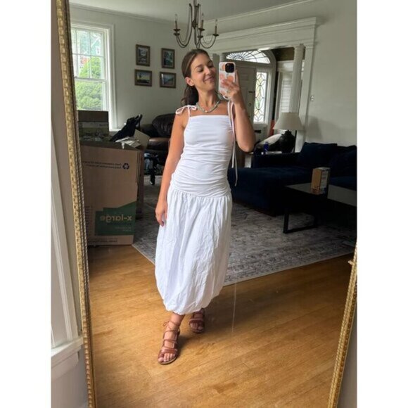 FREE PEOPLE Liza Drop-Waist Midi in Barnacle Island Size Small NWT - Picture 3 of 16